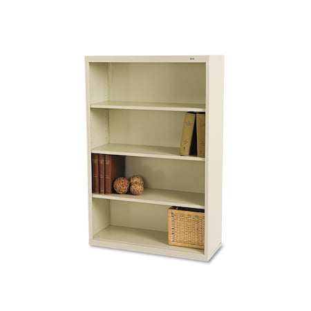 Tennsco Metal Bookcase, Four-Shelf, 34-1/2w x 13-1/2d x 52-1/2h, Putty B-53PY